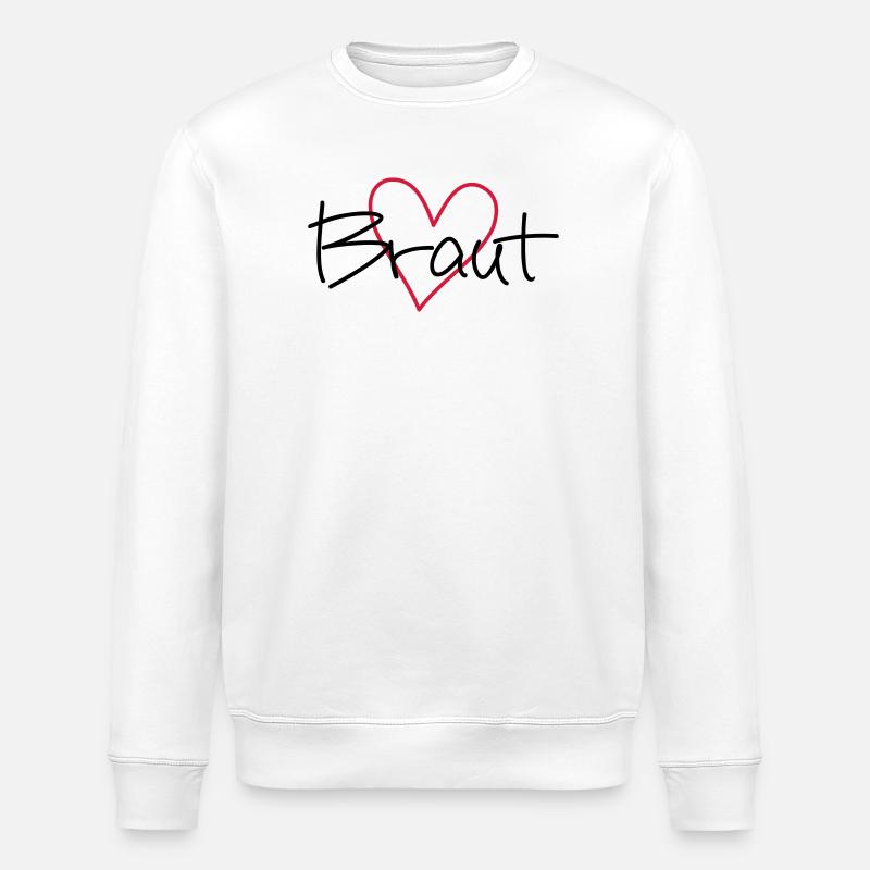 Braut Herz Junggesellinnenabschied - Stanley/Stella Unisex Bio-Sweatshirt ROLLER - Weiß