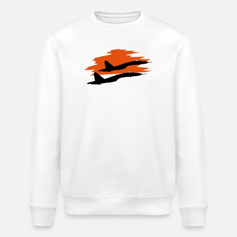 Kampfjet Suchoy-35 - Stanley/Stella Unisex Bio-Sweatshirt ROLLER - Weiß