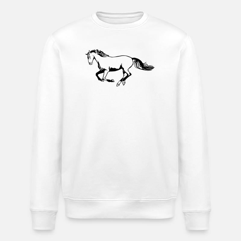 Galloping horse - Stanley/Stella ROLLER Unisex Organic Sweatshirt - white