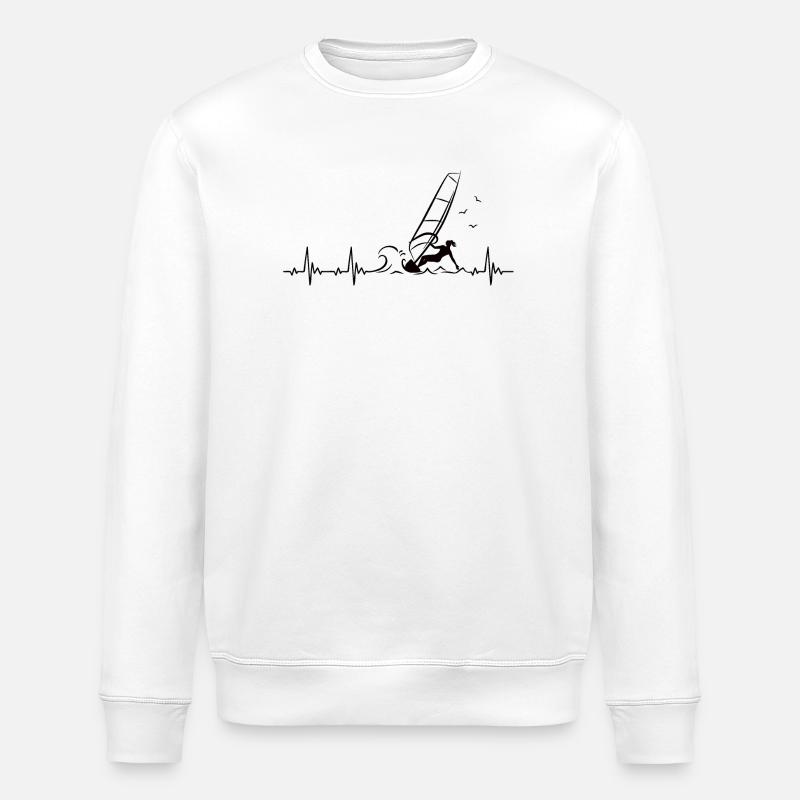 Windsurfing Heartbeat avec Windsurfer Puls - Sweat bio ROLLER Stanley/Stella Unisexe - blanc