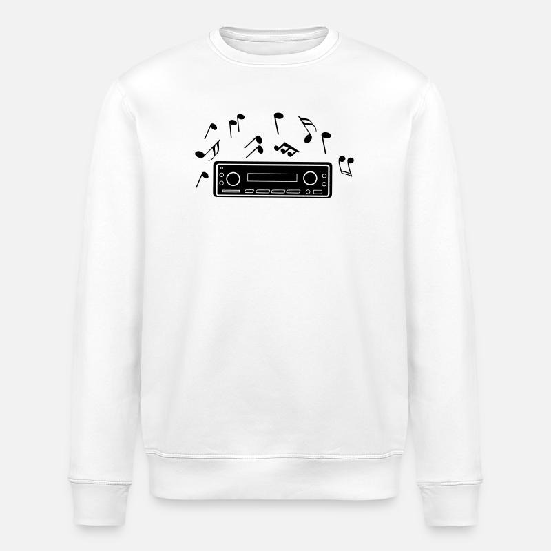 Autoradio avec notes de musique - Sweat bio ROLLER Stanley/Stella Unisexe - blanc
