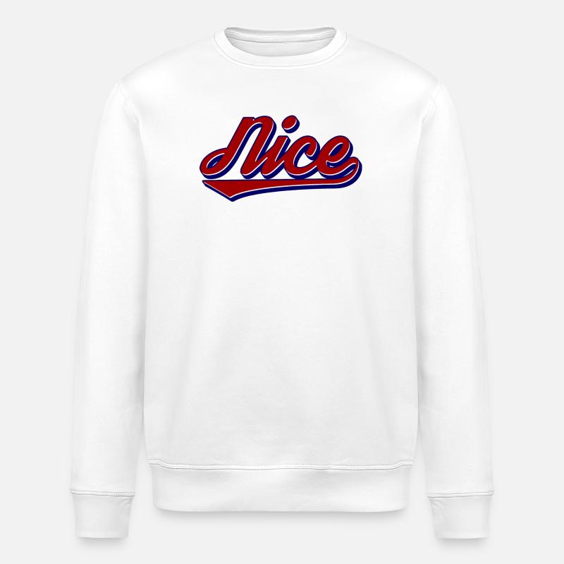 Nice Script Retro Logo Style - Stanley/Stella ROLLER Unisex Organic Sweatshirt - white