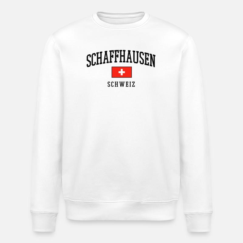 Drapeau suisse de Schaffhouse - Sweat bio ROLLER Stanley/Stella Unisexe - blanc