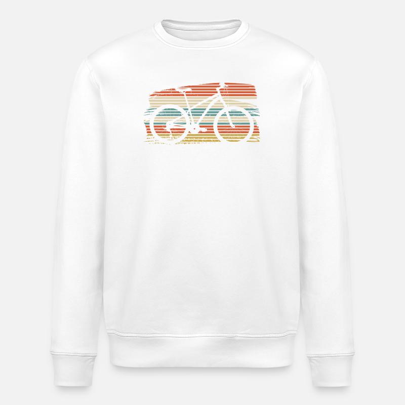 Vélo rétro Sunset Stripes - Sweat bio ROLLER Stanley/Stella Unisexe - blanc
