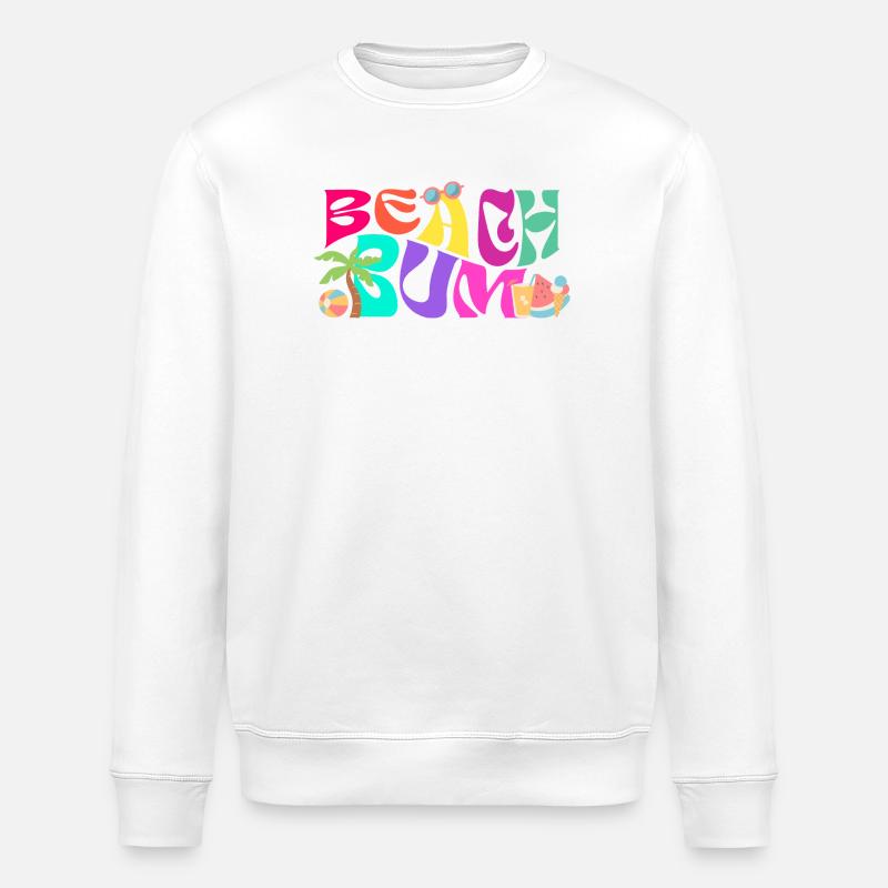 Strand Bum Bunt Groovy - Stanley/Stella Unisex Bio-Sweatshirt ROLLER - Weiß