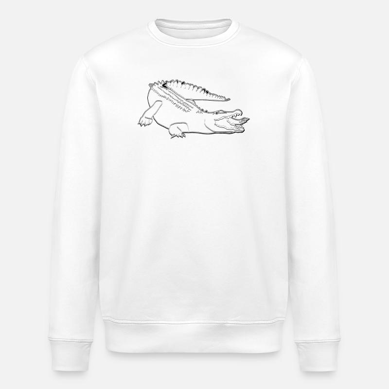 Krokodil lineart - Stanley/Stella Unisex Bio-Sweatshirt ROLLER - Weiß