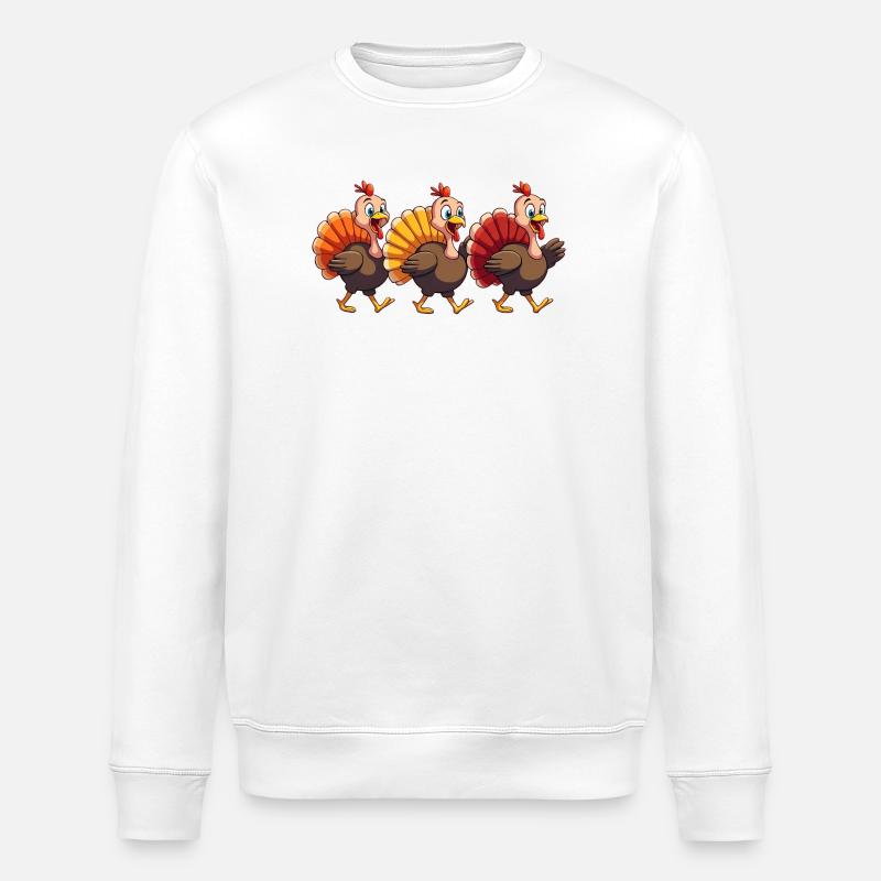 Bébé dinde de Thanksgiving - Sweat bio ROLLER Stanley/Stella Unisexe - blanc