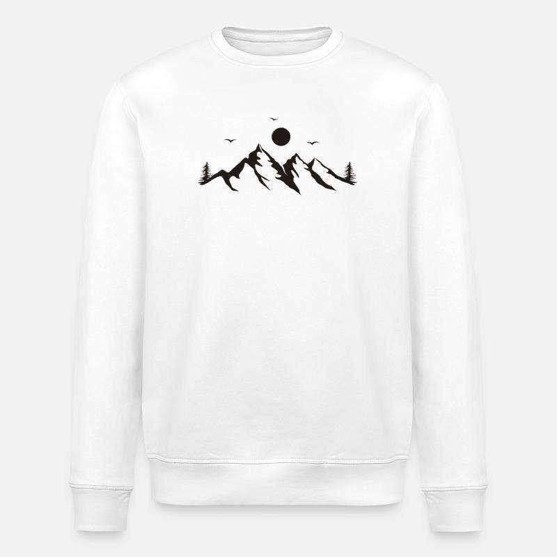 Mountains - Stanley/Stella ROLLER Unisex Organic Sweatshirt - white