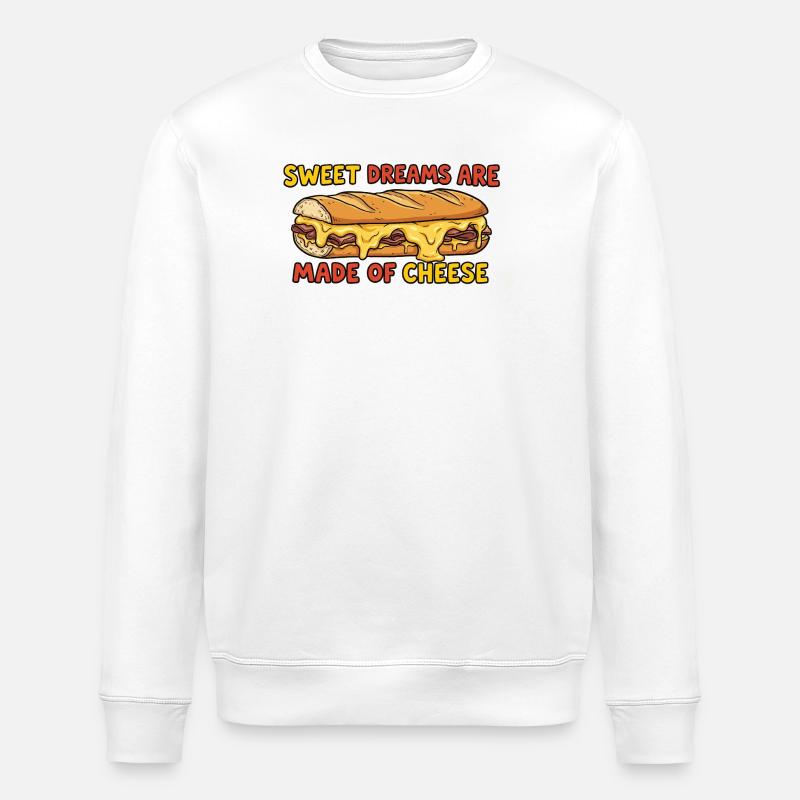 Lustiges Käse Sandwich Spruch Design - Stanley/Stella Unisex Bio-Sweatshirt ROLLER - Weiß