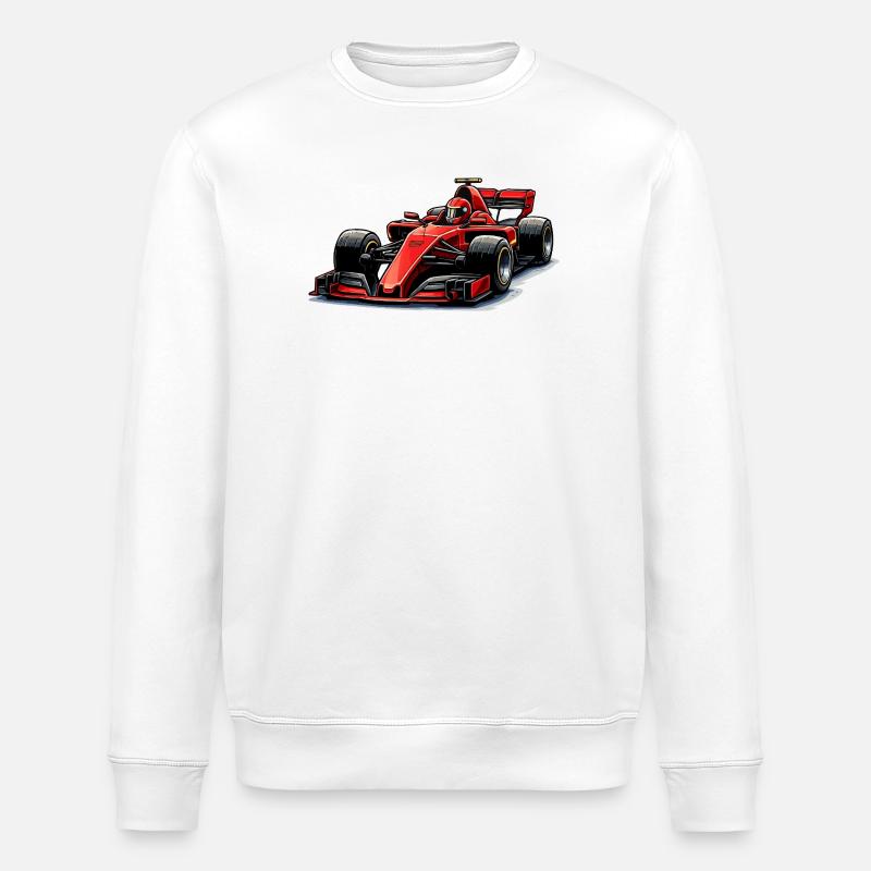  Rennwagen Grafik - Stanley/Stella Unisex Bio-Sweatshirt ROLLER - Weiß