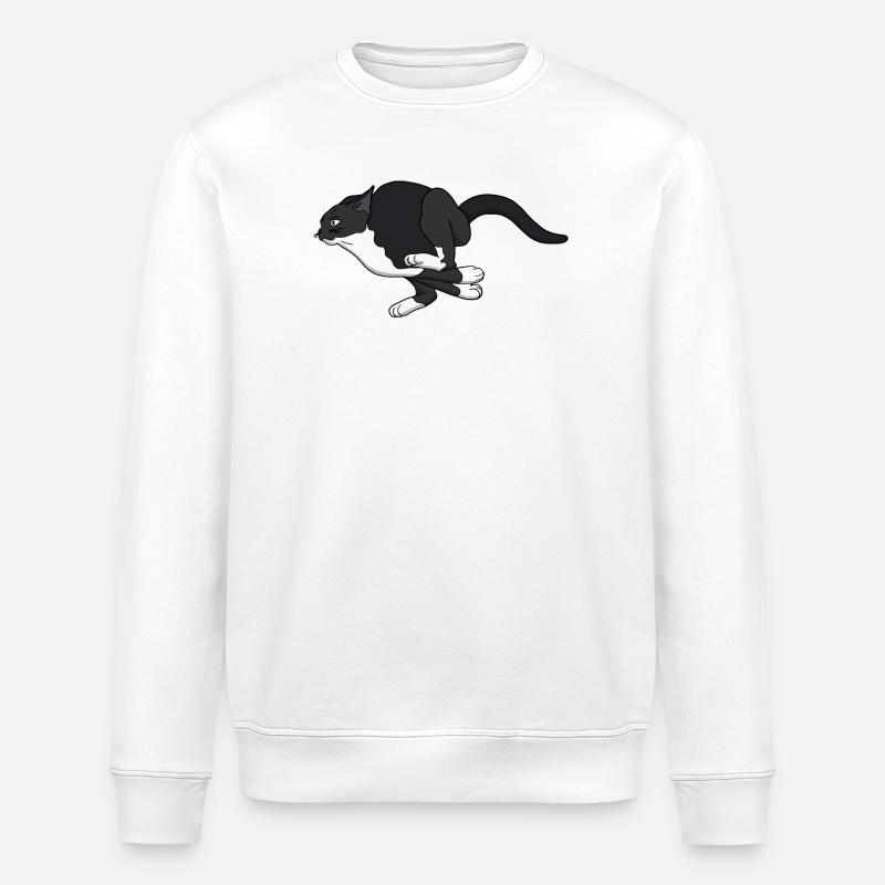 Chat Noir du Saut de Minuit - Sweat bio ROLLER Stanley/Stella Unisexe - blanc
