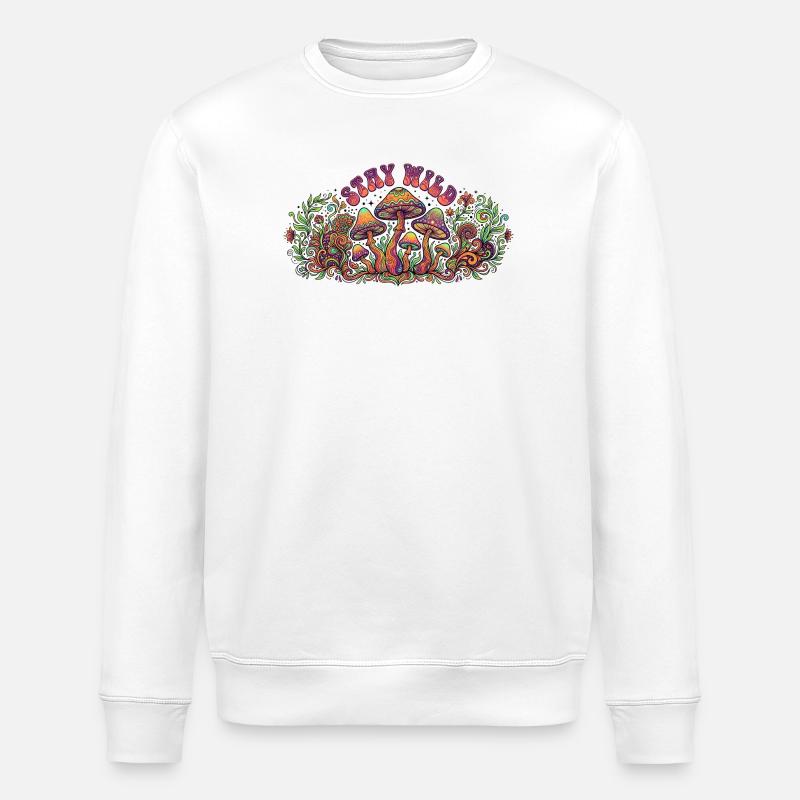 Stay Wild Pilze - Stanley/Stella Unisex Bio-Sweatshirt ROLLER - Weiß