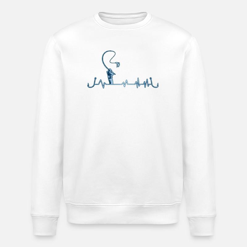 Pêche au poisson pêcheur Heartbeat - Sweat bio ROLLER Stanley/Stella Unisexe - blanc