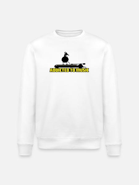 addicted to music - DJ music - Stanley/Stella ROLLER Unisex Organic Sweatshirt - white