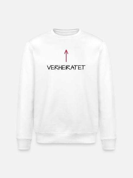 Verheiratet Pfeil Hochzeit Partnerlook - Stanley/Stella Unisex Bio-Sweatshirt ROLLER - Weiß