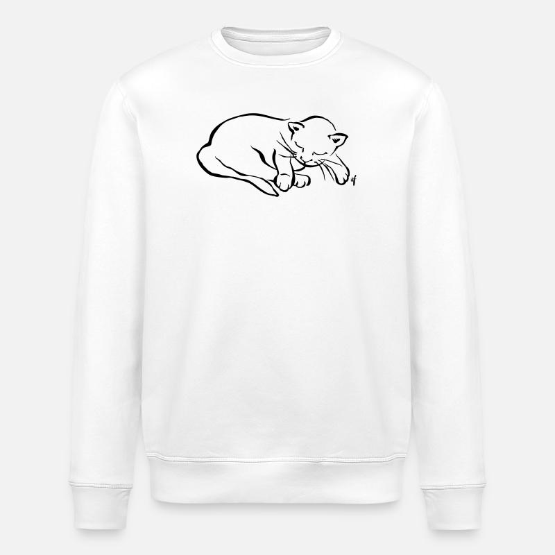 Mon petit chat dort - Sweat bio ROLLER Stanley/Stella Unisexe - blanc