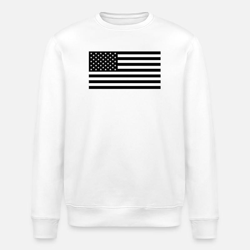 Black US flag - Sweat bio ROLLER Stanley/Stella Unisexe - blanc