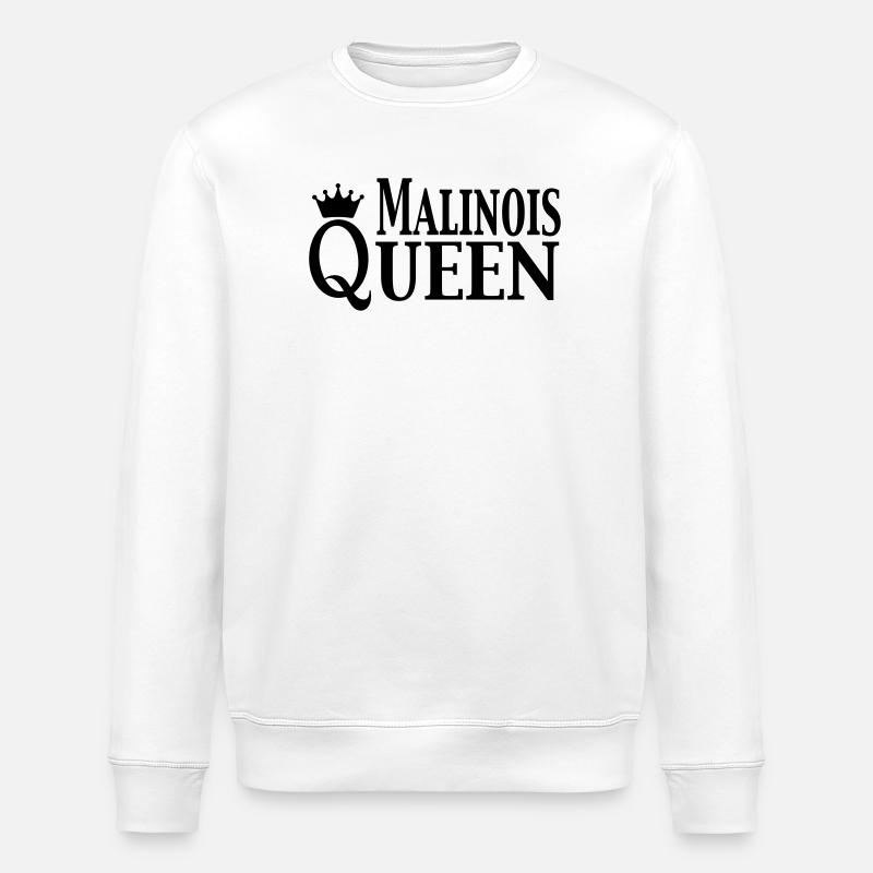 Malinois Queen - Stanley/Stella Unisex Bio-Sweatshirt ROLLER - Weiß