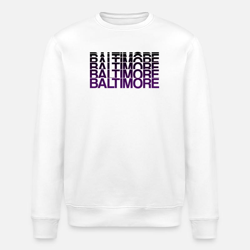 Baltimore Violet Gradient Style - Stanley/Stella ROLLER Unisex Organic Sweatshirt - white