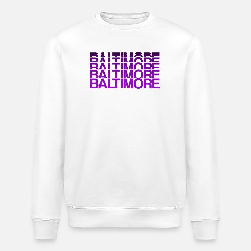 Lettrage Baltimore USA - Sweat bio ROLLER Stanley/Stella Unisexe - blanc