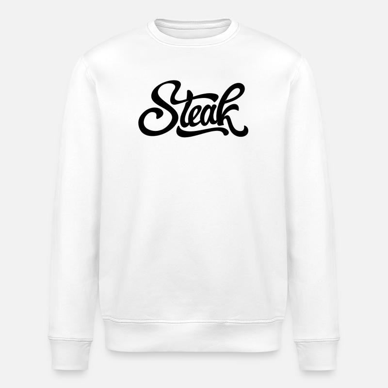Steak, Metzger, Fleischesser - Stanley/Stella Unisex Bio-Sweatshirt ROLLER - Weiß