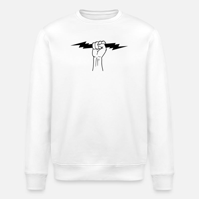 Foudre dans le poing - Sweat bio ROLLER Stanley/Stella Unisexe - blanc