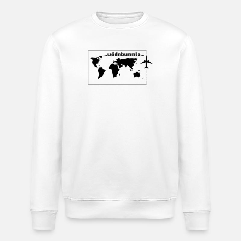 Wödnbummla-Weltreisender, dialecte autrichien - Sweat bio ROLLER Stanley/Stella Unisexe - blanc