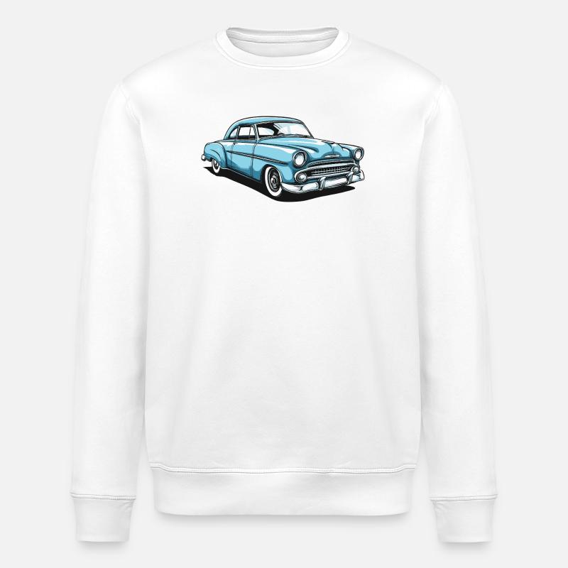 Nostalgisches Retro-Auto Design - Stanley/Stella Unisex Bio-Sweatshirt ROLLER - Weiß