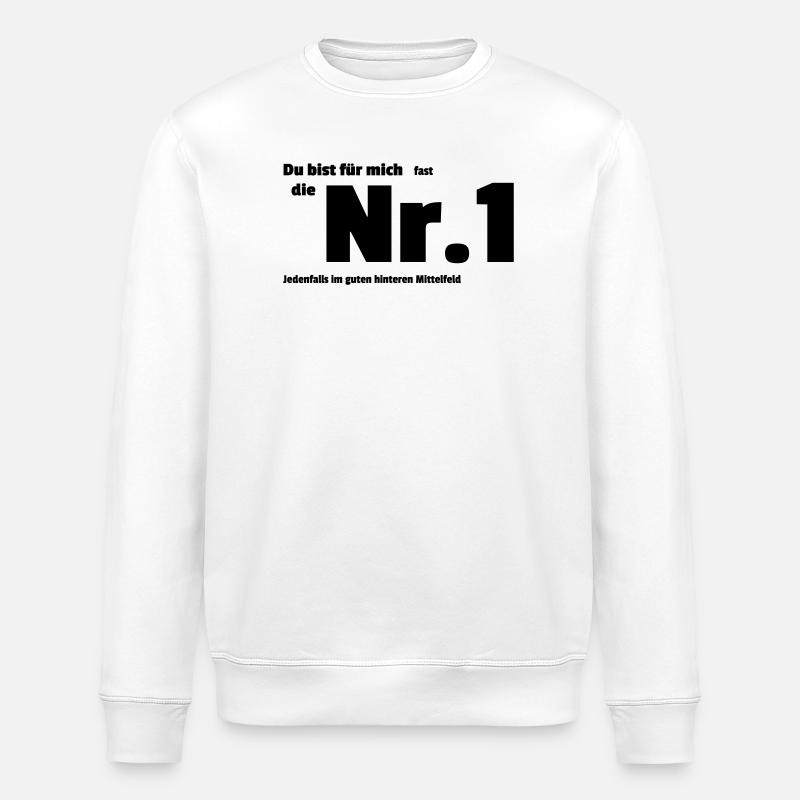 Number One - Stanley/Stella ROLLER Unisex Organic Sweatshirt - white