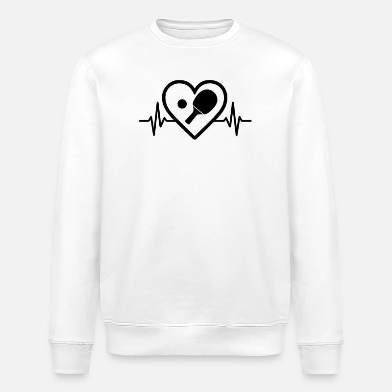 Table tennis heart - Stanley/Stella ROLLER Unisex Organic Sweatshirt - white