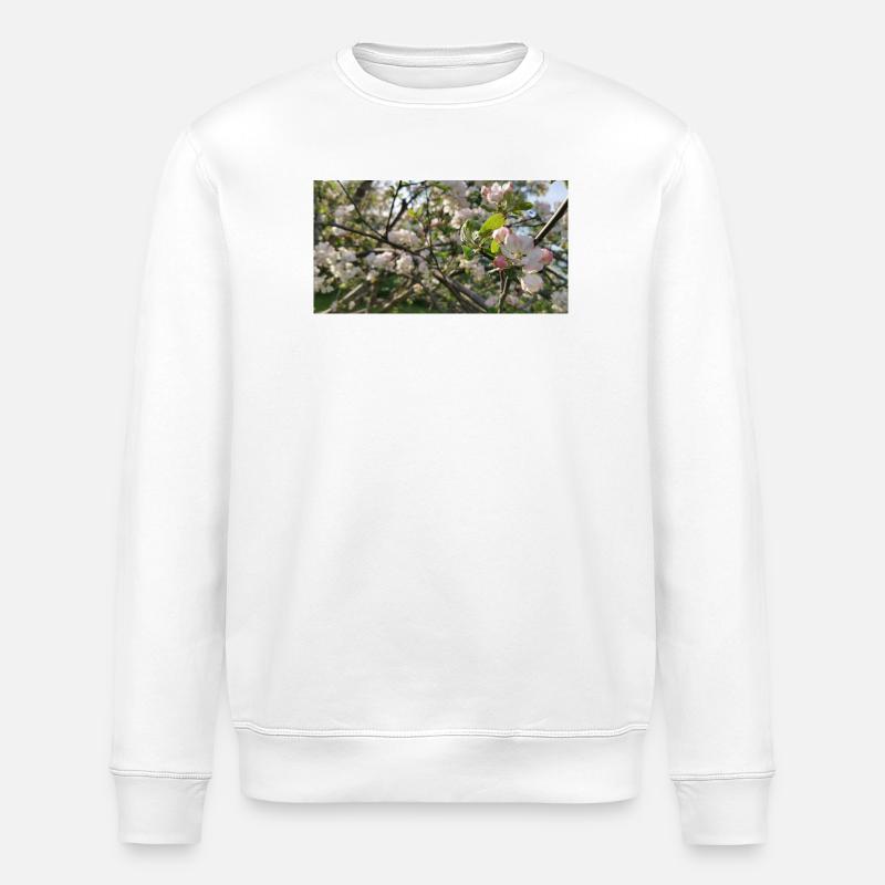 Branches de cerisier en fleurs Printemps - Sweat bio ROLLER Stanley/Stella Unisexe - blanc