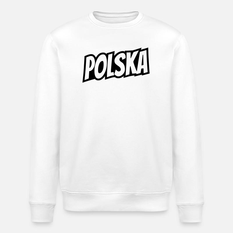 Lettrage Polska - Pologne - Sweat bio ROLLER Stanley/Stella Unisexe - blanc
