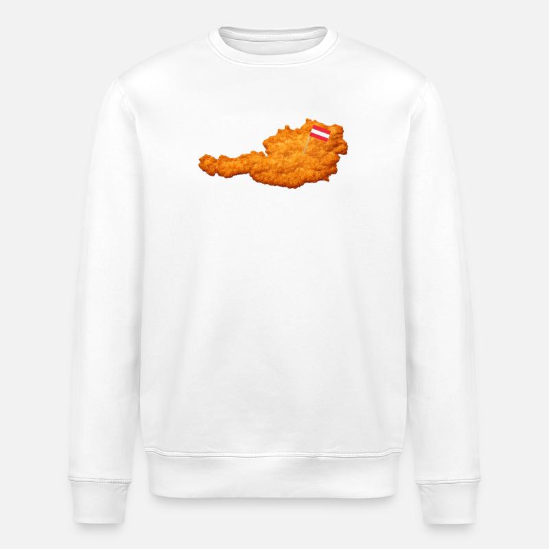 Schnitzel Austria Form Food - Stanley/Stella ROLLER Unisex Organic Sweatshirt - white