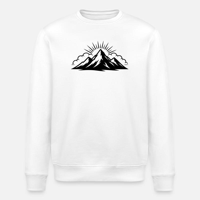 Mountains Clouds Peaks - Stanley/Stella ROLLER Unisex Organic Sweatshirt - white