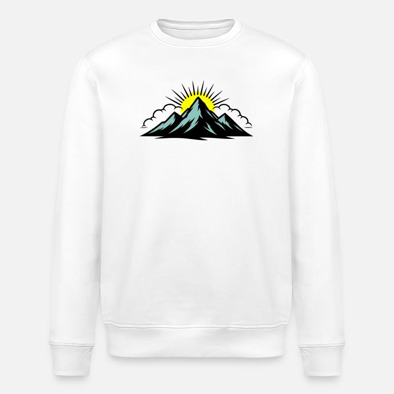 Mountains Clouds Peaks - Stanley/Stella ROLLER Unisex Organic Sweatshirt - white