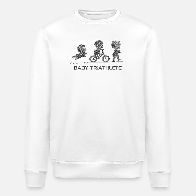 Petit Triathlète En Herbe - Sweat bio ROLLER Stanley/Stella Unisexe - blanc