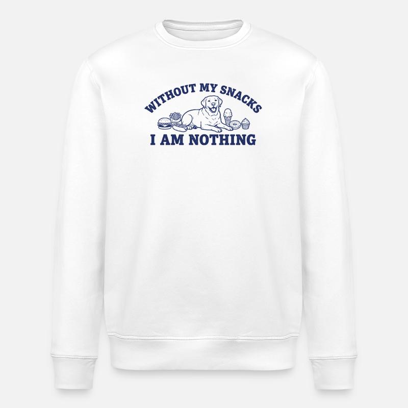 Snack Lover: I'm nothing without snacks - Stanley/Stella ROLLER Unisex Organic Sweatshirt - white