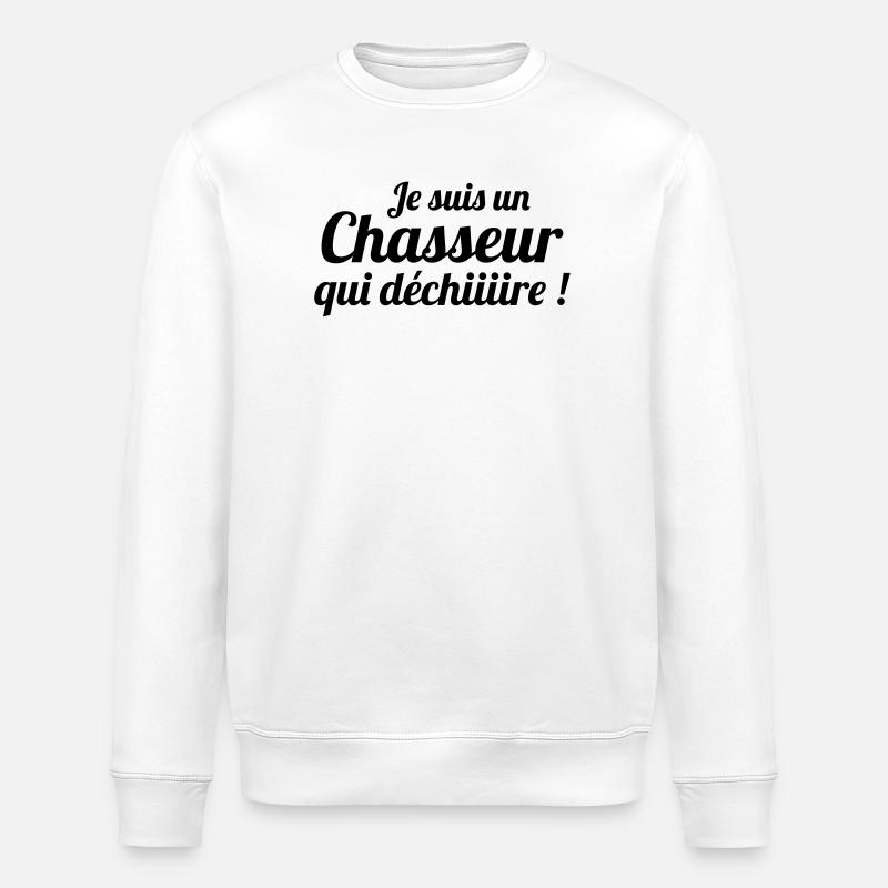 Je suis un chasseur qui déchire - Sweat bio ROLLER Stanley/Stella Unisexe - blanc