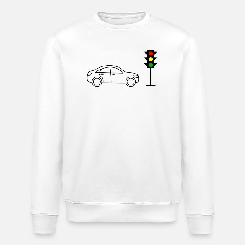 Feux de circulation avec voitures - Sweat bio ROLLER Stanley/Stella Unisexe - blanc