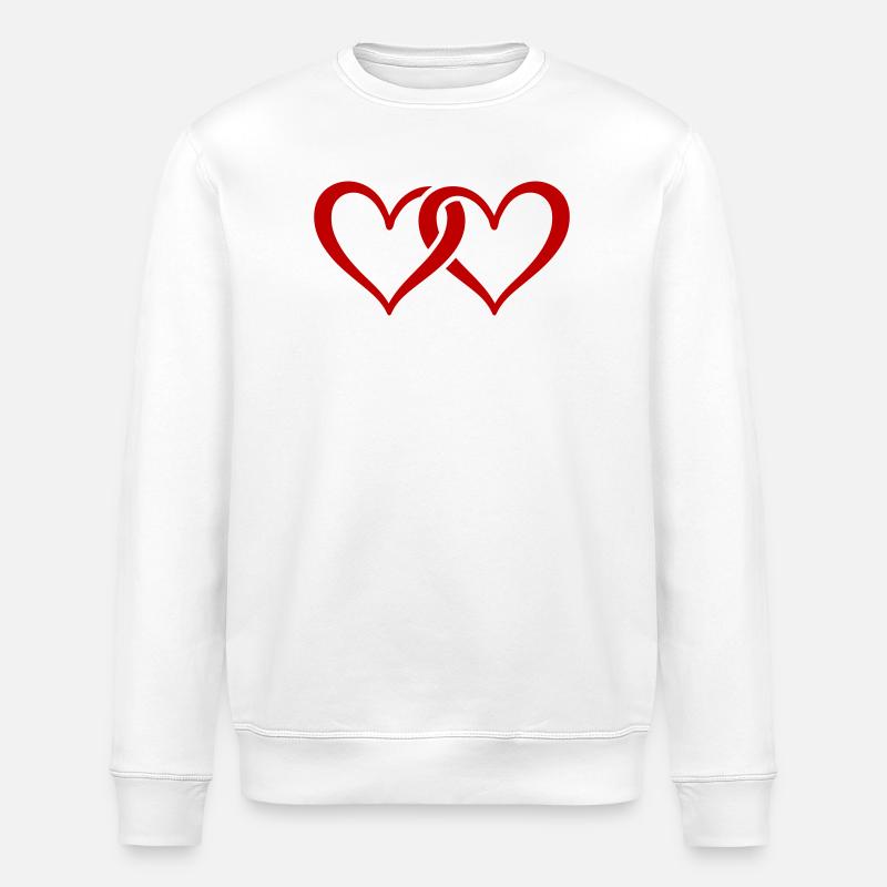 Herzen Symbol - Stanley/Stella Unisex Bio-Sweatshirt ROLLER - Weiß