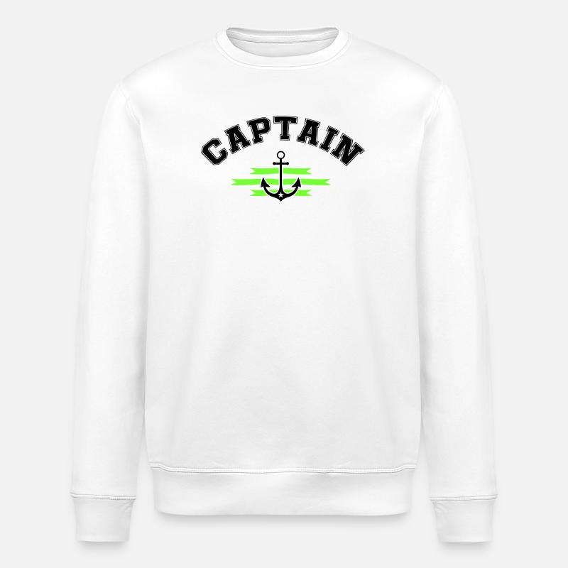 Anchor Captain - Stanley/Stella ROLLER Unisex Organic Sweatshirt - white