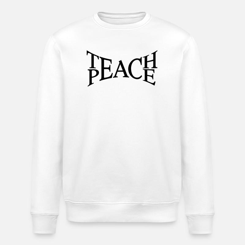 Teach Peace Wortspiel Statement - Stanley/Stella Unisex Bio-Sweatshirt ROLLER - Weiß