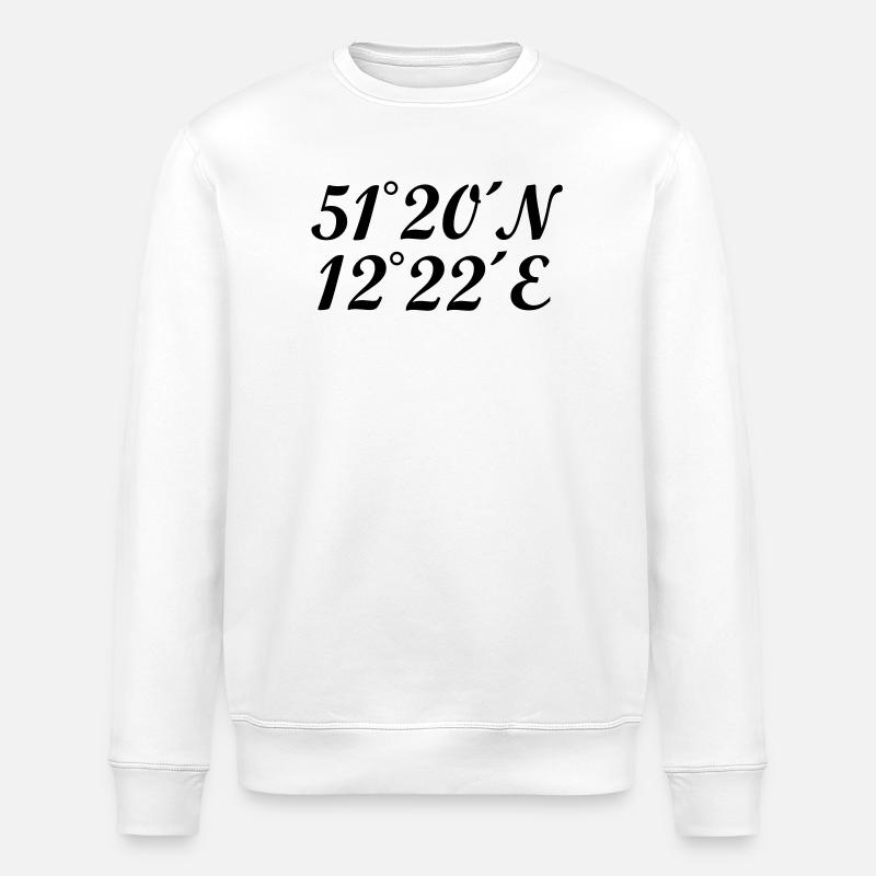 Leipzig Koordinaten - Stanley/Stella Unisex Bio-Sweatshirt ROLLER - Weiß