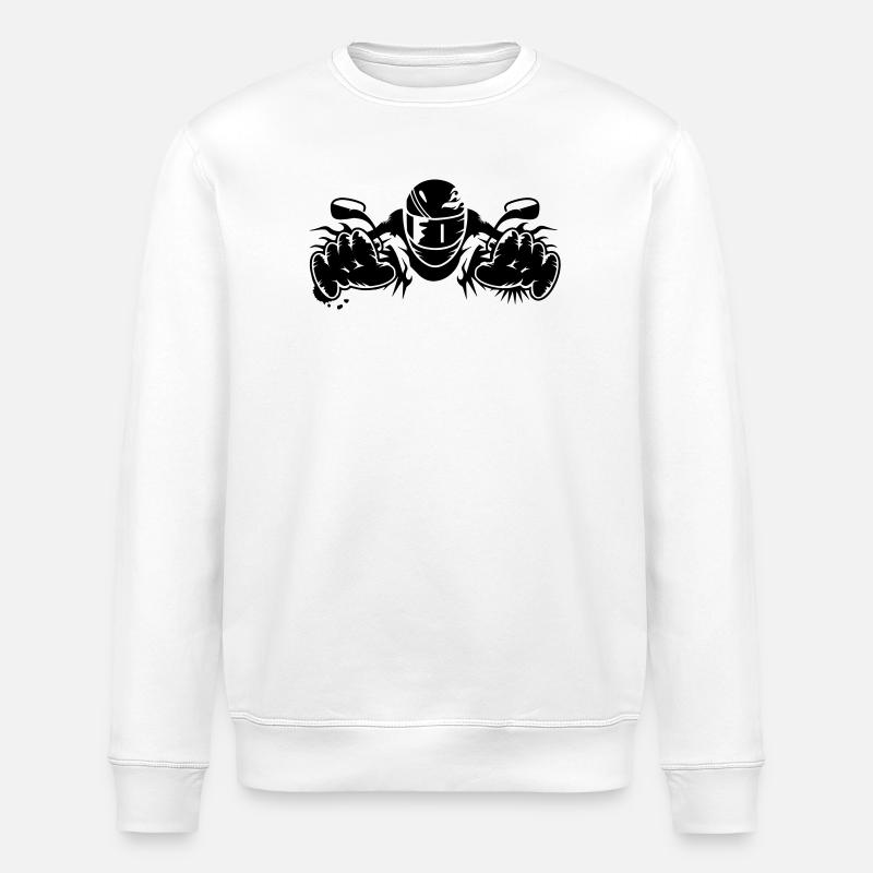 ride a motorcycle - Stanley/Stella ROLLER Unisex Organic Sweatshirt - white