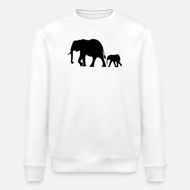 elephants - Stanley/Stella ROLLER Unisex Organic Sweatshirt - white