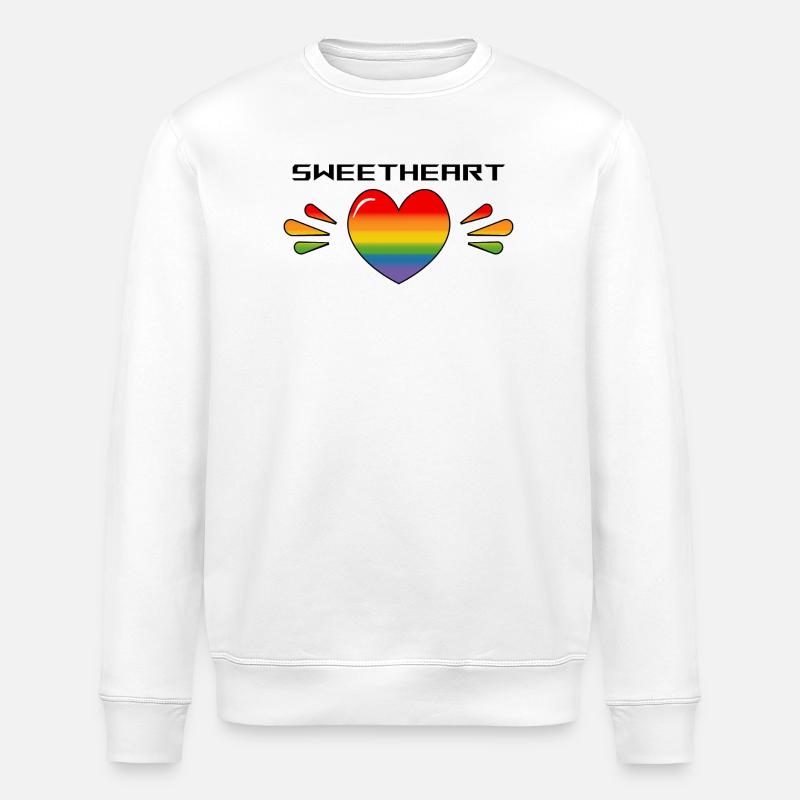Rainbow Sparkling heart Sweetheart TSHIRT - Stanley/Stella Unisex Bio-Sweatshirt ROLLER - Weiß