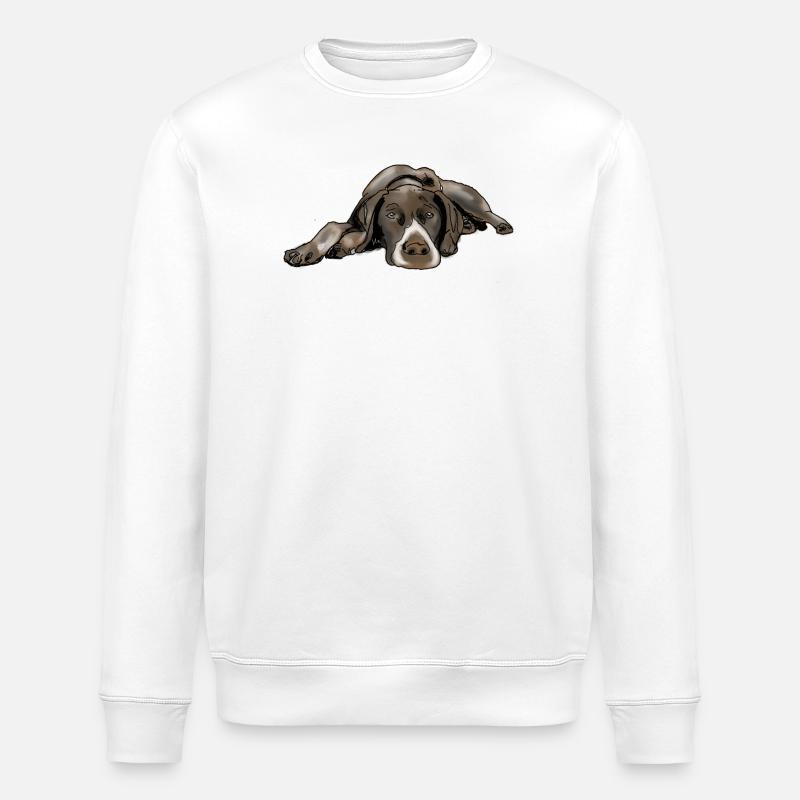 Pointer Deutsch Kurzhaar - Stanley/Stella Unisex Bio-Sweatshirt ROLLER - Weiß