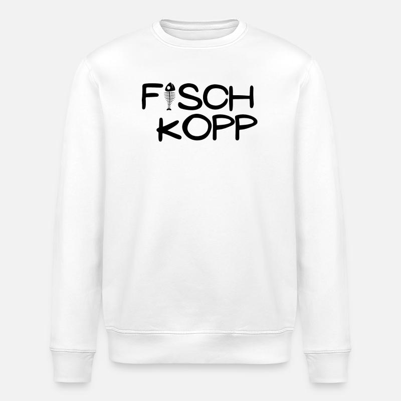 Fischkopp Motiv Angler - Stanley/Stella Unisex Bio-Sweatshirt ROLLER - Weiß