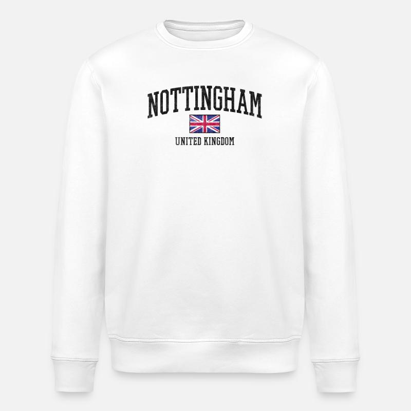 Nottingham Angleterre - Royaume-Uni - Drapeau britannique - Sweat bio ROLLER Stanley/Stella Unisexe - blanc