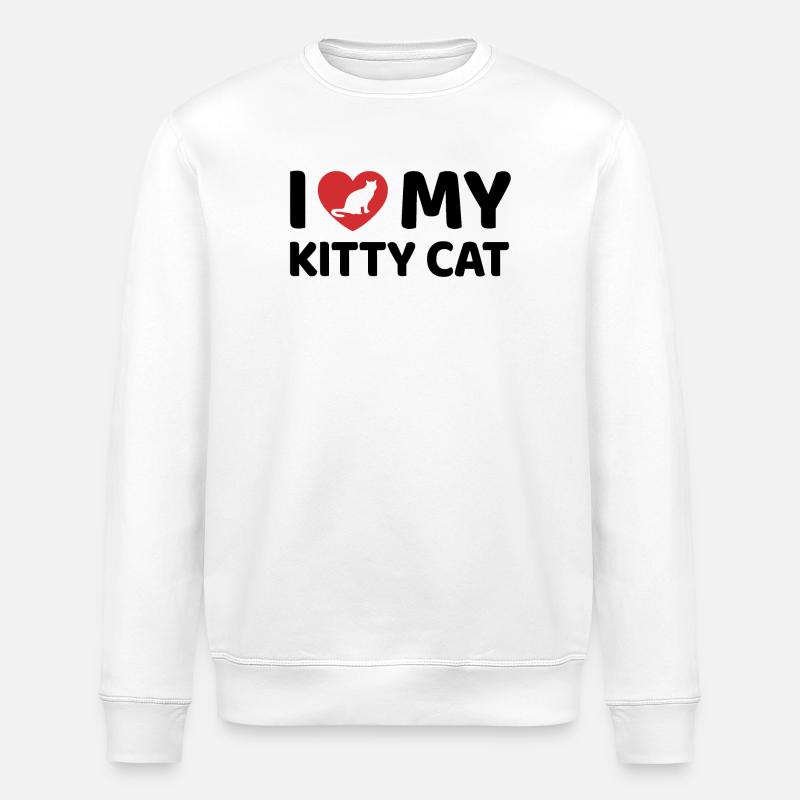 I Love my Kitty Cat - Stanley/Stella Unisex Bio-Sweatshirt ROLLER - Weiß